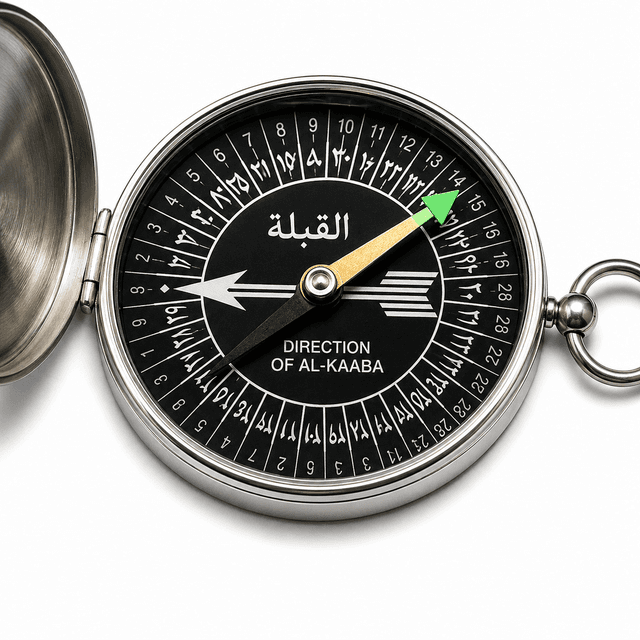 نموذج البوصلة لتحديد اتجاه القبله.
