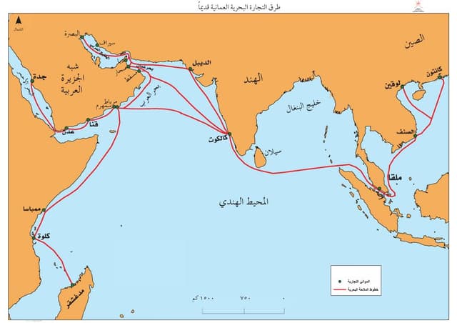 مصور طرق التجارة البحرية العمانية قديما